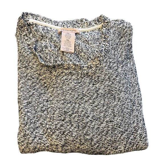 Philosophy black & white sweater XXL 2XL pullover long sleeve cotton - Picture 5 of 7